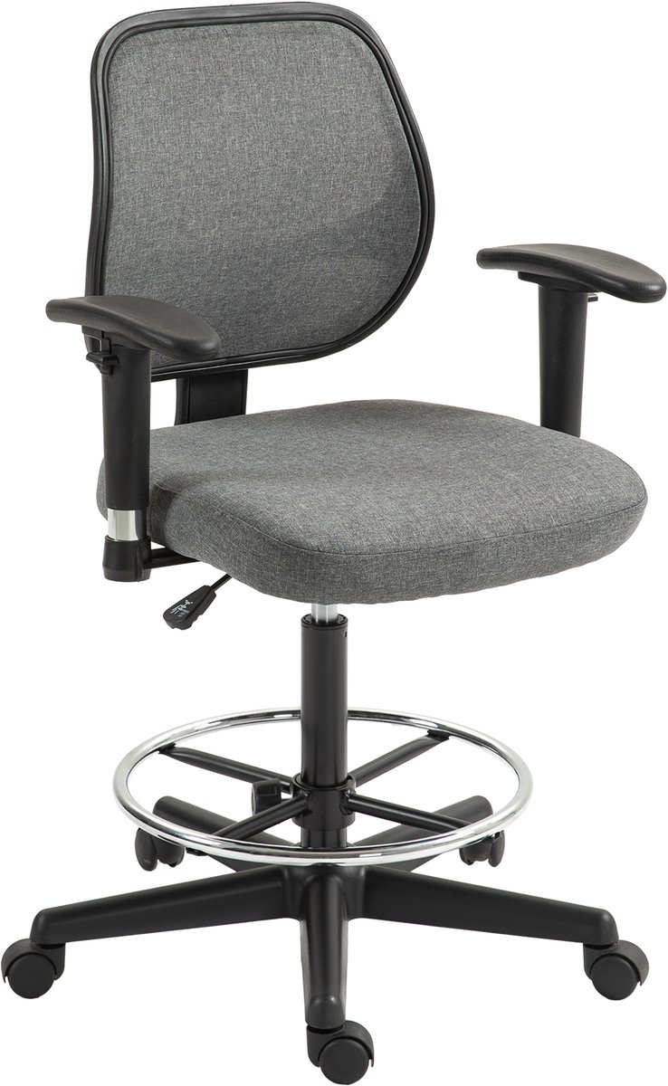 Vinsetto-Staande Bureaustoel-Polyester-60x57x119cm-Grijs