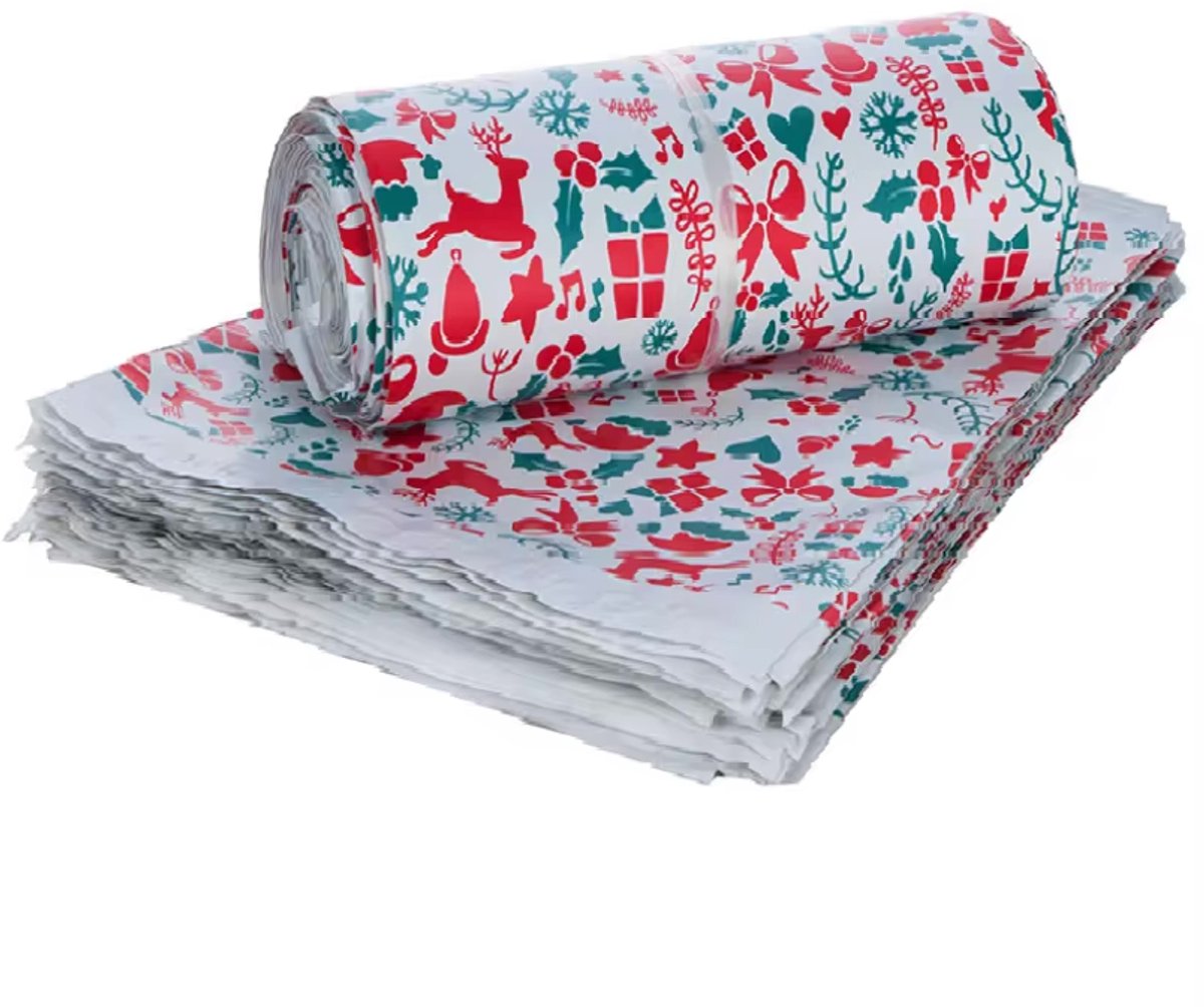 Kerstzakjes voor Cadeautjes - 28x42 cm - 5 stuks - Met plakstrip - Geschenkzakjes Kerst thema