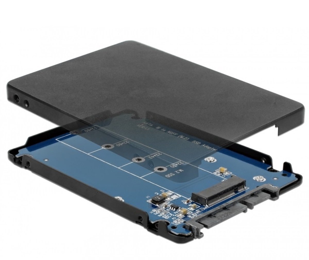 DeLOCK 2,5'' behuizing voor M.2 SSD (max. 80mm) - SATA600 / zwart