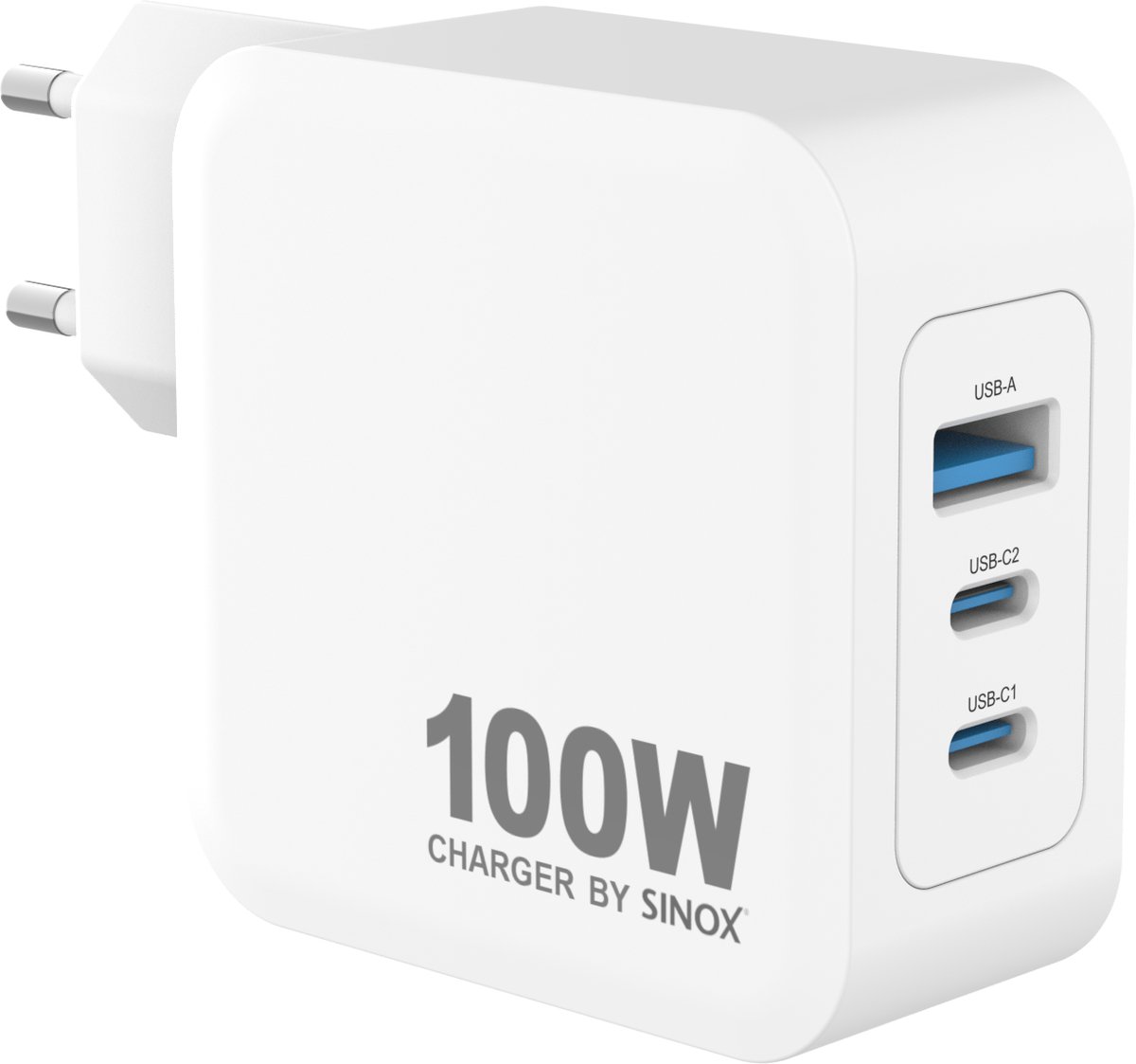 Sinox - MOBILITY POWER - Lichtnetadapter 2xUSB-C 1xUSB-A PD100W, White