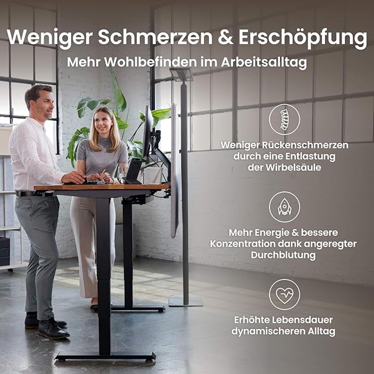 Elektrisch Bureau Altameubel ProDesk X – In Hoogte Verstelbaar, Ergonomische Statafel voor Kantoor en Thuiswerk, 180x80 cm, Zwart/Wit, Met OLED Handbediening en 9 Geheugenstanden