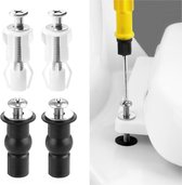 YONO Wc Bril Scharnieren Set - Universeel - Toiletbril Scharnier - Bevestigingsset - 4 Onderdelen