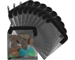 10 Pcs Aquarium Filter Bags - Fish Tank Mesh Filter Bag - Zipper Reusable Filter Bag - Mini Mesh Filter Media Bag voor Geactiveerde Koolfilter - Steentjes - Ceramische Ringen