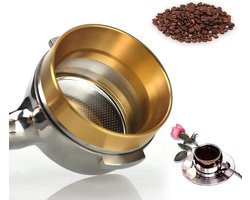 Espresso Dosing Funnel - Aluminium - Universele Koffiepoeder - Dispensing Ring - Koffiemaker Vervangaccessoire - 58MM - Goud