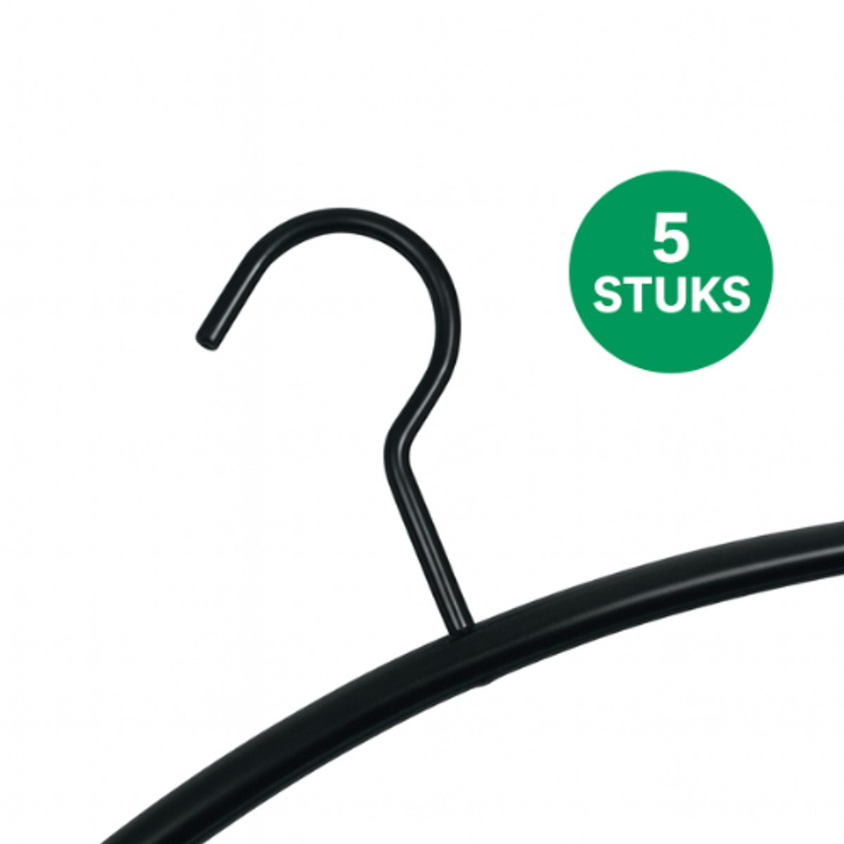 Metalen kledinghangers - Zwart RAL 9005 - 5 stuks - gepoedercoat
