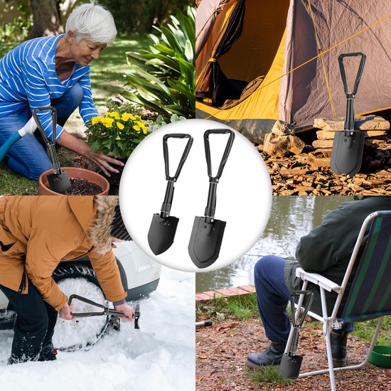 Unyqoos® Opvouwbare multifunctionele schep van koolstofrijk staal voor outdoor gebruik van Unyqoos — afbeelding 4