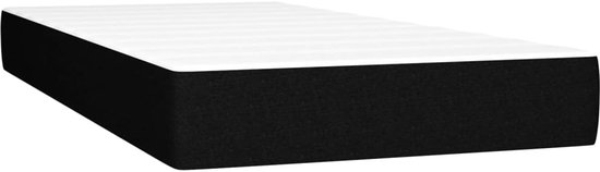 vidaXL Sommier tapissier avec matelas Tissu Noir 80x200 cm