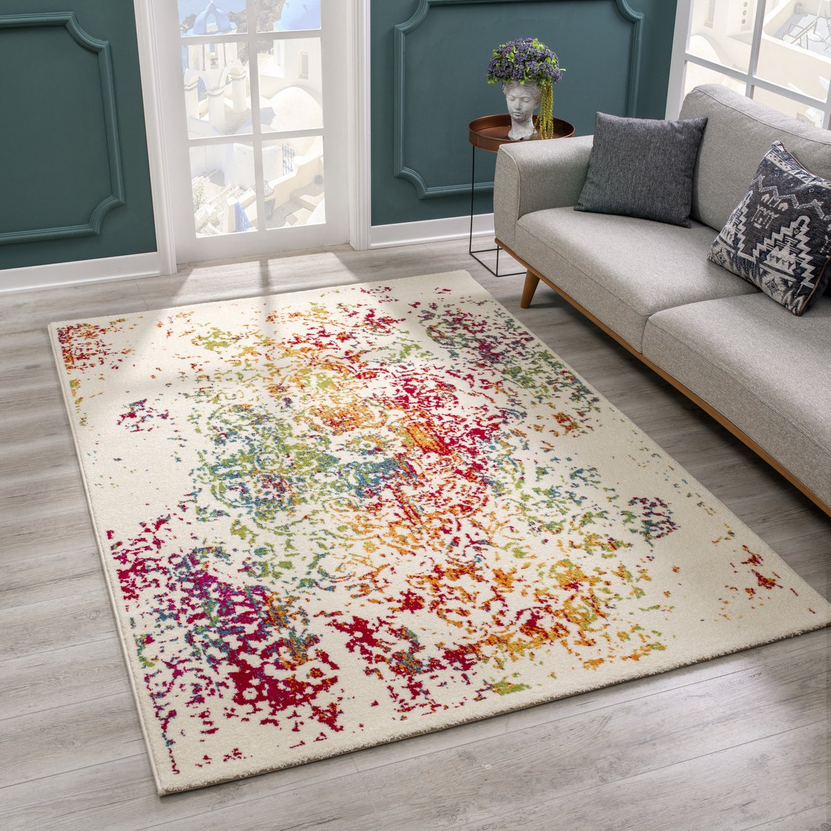 Vintage Michelangelo Vloerkleed Multi Laagpolig- 250x250 CM Vierkant