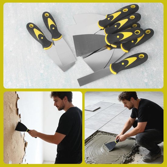 Set van 2 vlakspatels, plamuurset met ergonomische handgreep, 250 Set van 2 vlakspatels, plamuurset met ergonomische handgreep, 250
