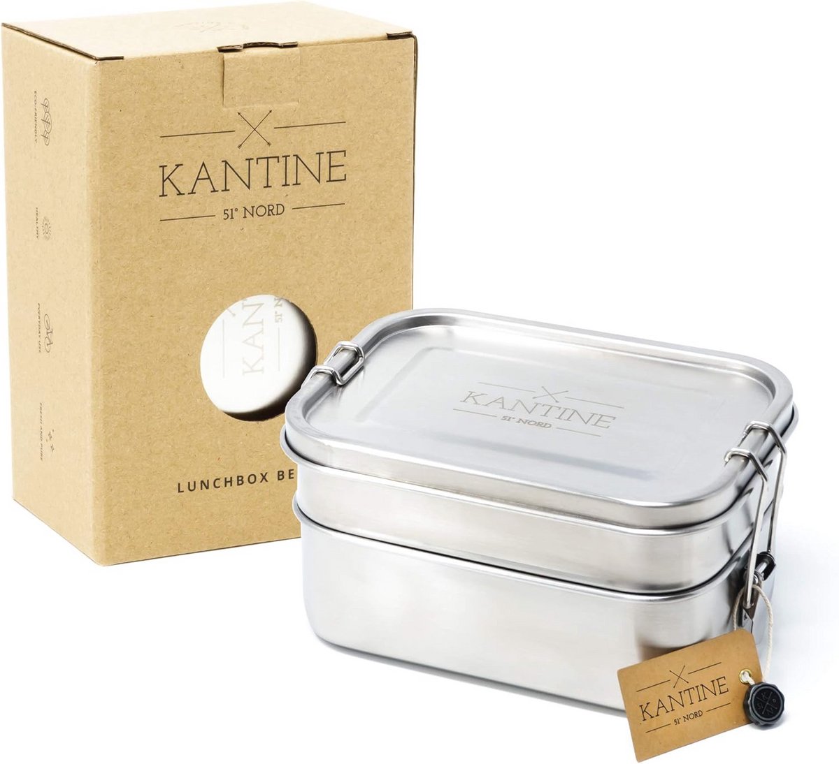Duurzame Bento Lunchbox 1200 ml van Roestvrij Staal met 2 Vakken