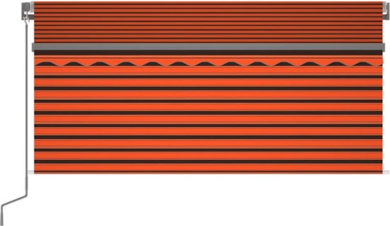 vidaXL Auvent Rideau extensible manuellement LED 3 x 2,5 m Orange Marron