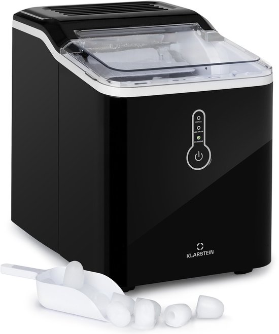 Klarstein IJsblokjesmachine Chillout Kogelijs - 12Kg/24H - Watertank: 1,5 Liter - Zwart - IJsmachine - 120 cm - voor Bar voor Thuis - LED IJsschep - voor Kantoor - Mobiel - Ice Maker - Ice Cube Maker - IJsmaker - IJsblokjesmaker