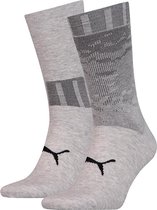 Puma - Heren - 2-Pack Logo Sokken - Grijs - 39-42