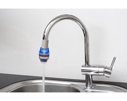 Waterfilter voor de kraan – Zuiver drinkwater – Kraanwater zuiveringssysteem – Eenvoudige montage – Verwijdert onzuiverheden-Verbetert smaak en kwaliteit van kraanwater-Blauw