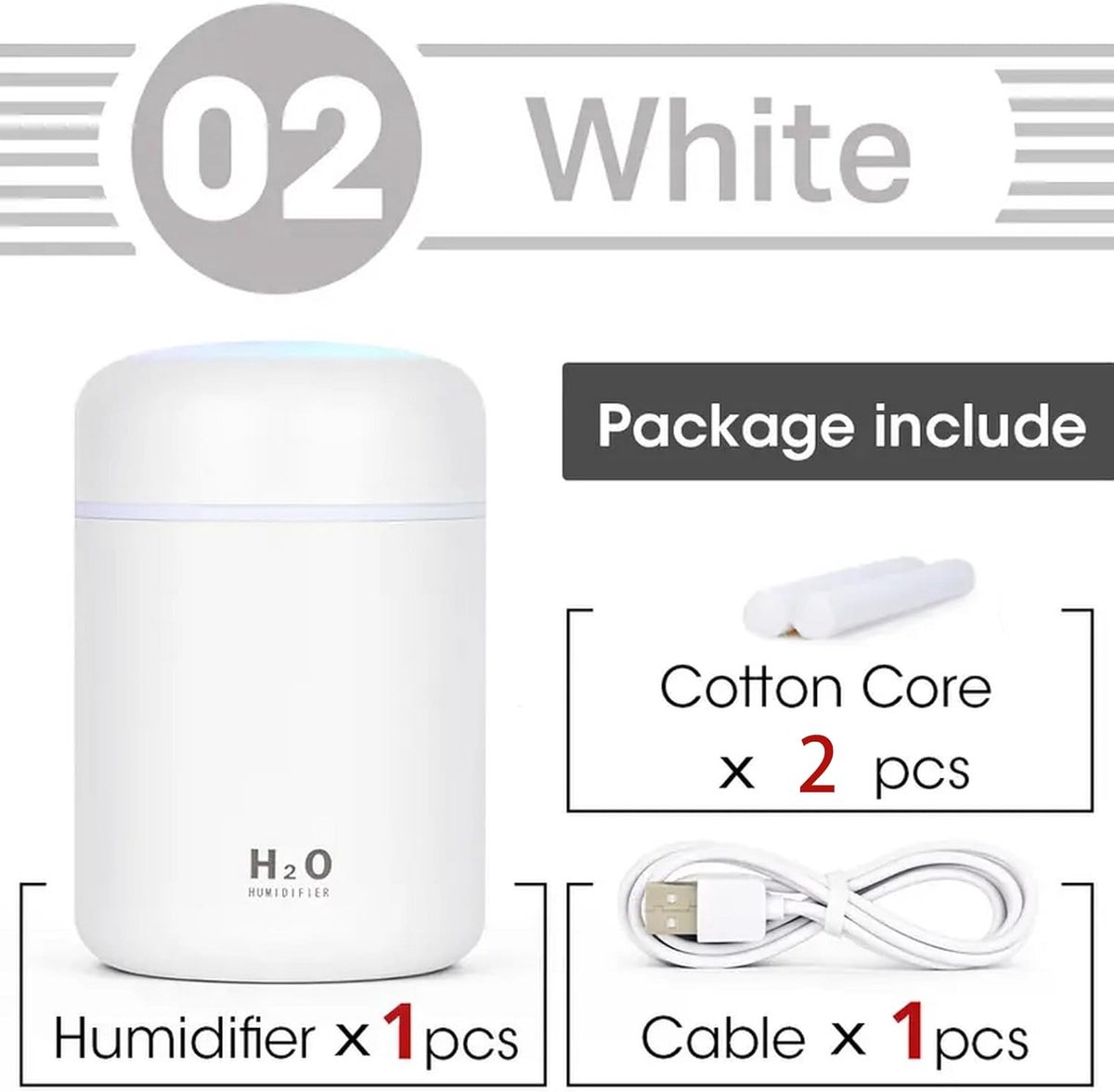 Mini Humidificateur Portable, Petits Humidificateurs Silencieux à Brume Fraîche de 300 ML avec Batterie de 1800 MAh pour Chambre à Coucher, Bureau, Humidificateur de Bureau avec