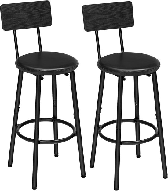 HOOBRO Barhocker 2er-Set mit Rückenlehne Barstühle