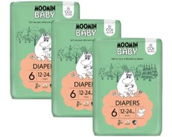 Muumi Baby Eco Luiers - Maat 6 - 12-24 kg - 102 stuks - Parfumvrij - Voor de gevoelige huid - Anti-allergisch