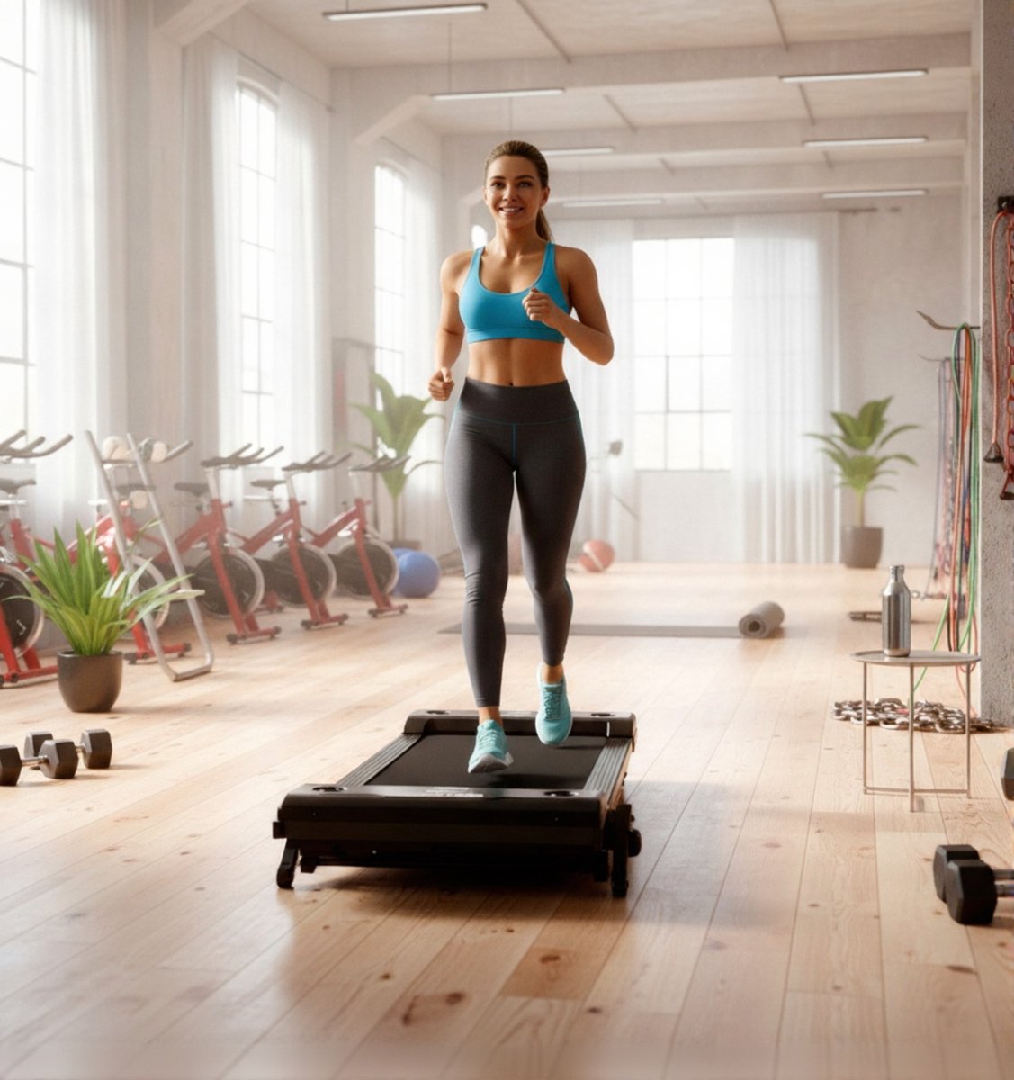 Treadmill 3-in-1 inklapbaar met helling 12%, 6 km/u, stille loopband voor thuis en kantoor, draagbaar met afstandsbediening en LED-display – Altameubel