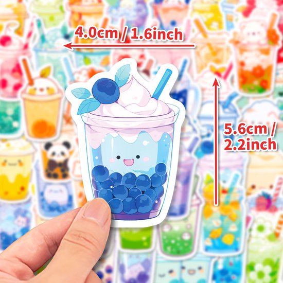 Sticker - 50 Boba Thee Stickers - Ins-stijl Leuke Dier en Cartoons ...