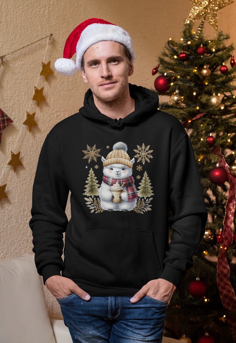 Cozy Llama - Kersttrui - Kerst Trui Zwart - Grappig Kersttrui - Maat XXL - Limited Edition