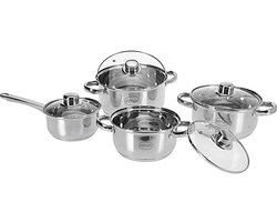 Ceruzo Pannenset 8-delig - RVS- alle Warmtebronnen - Inductie - Maataanduiding