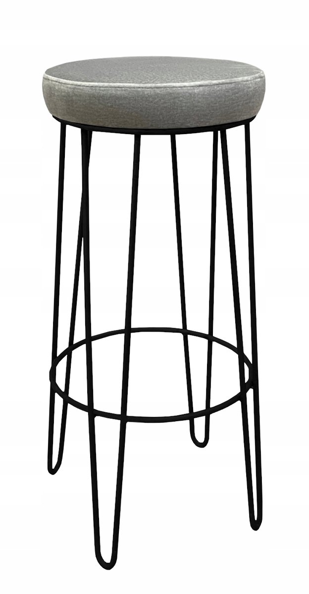 Hoker Barstoel 75cm Jasgrijs Metaal Loft