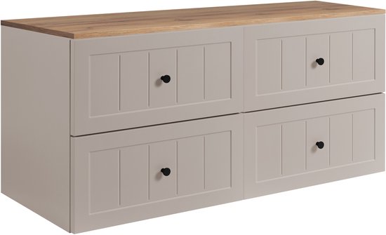 RODAN - Meuble de salle de bain GUSTO 120 cm avec plan de travail coloris Chêne Craft - Mobilier de salle de bain - Cachemire