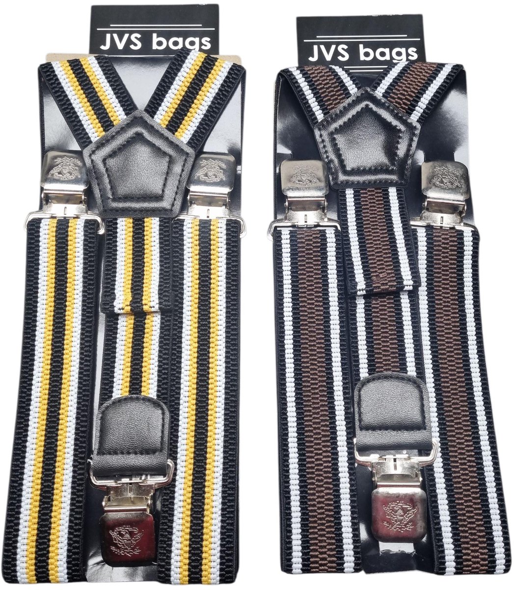 Heren - Dames Bretels – 3 brede stalen clips bretel - Unisex volwassenen -Motorrijders – Spijkerbroek – Beroepskleding – Skikleding