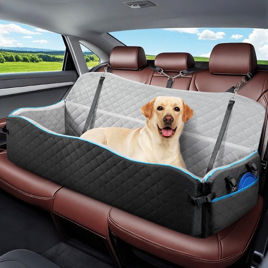 MEWOOFUN Verhoogd Hondenbed – 87x63x28cm – Met Antislip & Wasbare Overtrek – Voor Grote & Middelgrote Honden – Pluche Kussen & Stevige Armleuningen – Bruin