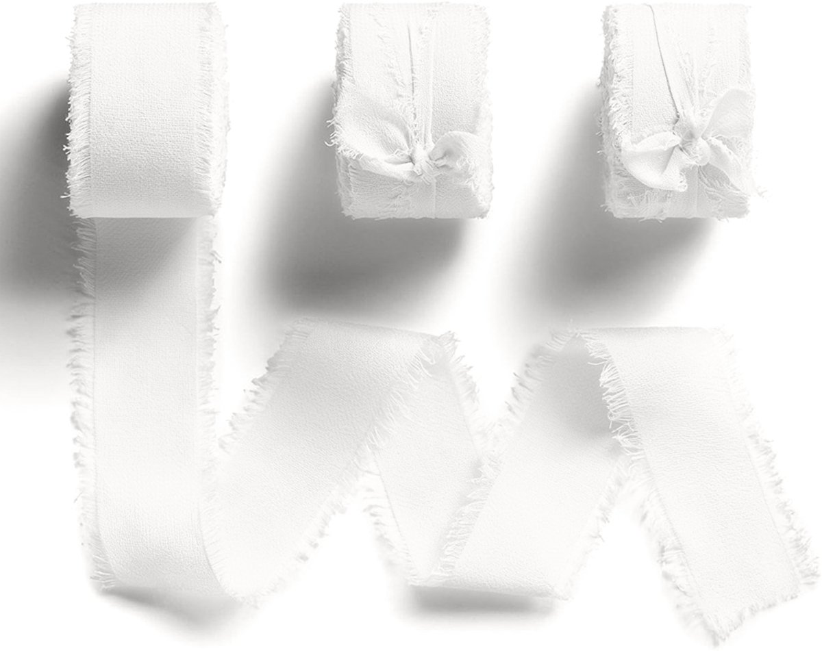Lint, 19,2 m, 3 rollen chiffon, 3,8 cm x 6,4 m, cadeaulint, bruiloft, decoratie, knutselen, boeket (fuchsia