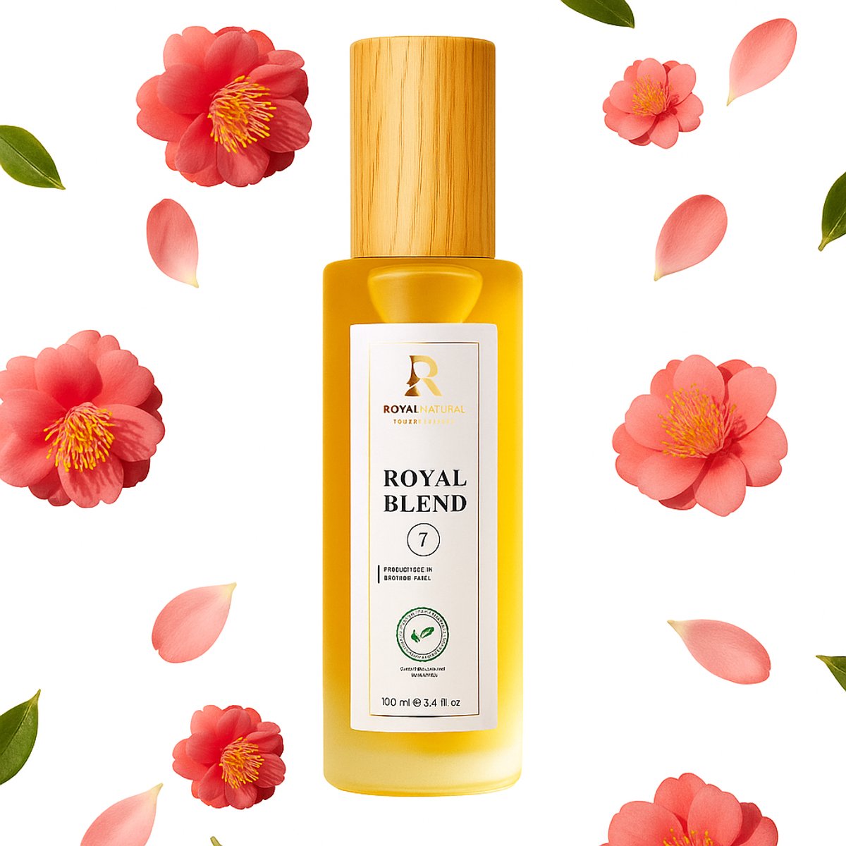 RNCosmetics - 100 ml Royal Blend 7 een mix van zeven oliën, Haarolie voor de behandeling van beschadigd haar, de natuurlijke oplossing om de gezondheid en glans te herstellen. Herstelt Haar - Droog, Beschadigd & Dof Haar - Versterkt Haarvezels.