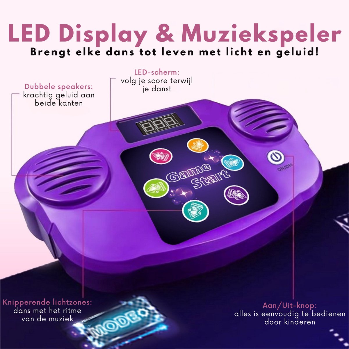 Pumpify Dansmat – Muziekmat – Speelmat – Educatief Bewegingsspel – Dansmat Voor Meisjes – 15 Verschillende Levels – Bluetooth – Antislip Onderkant – Speelgoedboek – Speelgoed – 3 Jaar – 4 Jaar – 5 Jaar – 6 Jaar – 7 Jaar – 8 Jaar – 9 Jaar – 10 Jaar — afbeelding 3