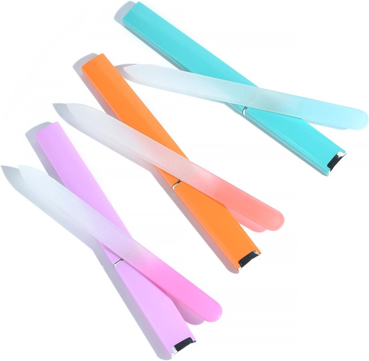Glazen Nagelvijl Set 3-delig – Tweezijdig, met etui, cadeau voor vrouwen