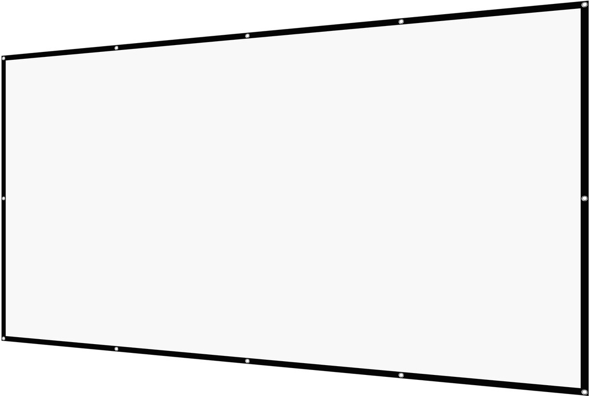 VEVOR Handmatig projectiescherm, 150-inch 16:9 4K 1080 HD, aan de muur bevestigd projectiescherm met 12 haken en dubbelzijdige plakband, filmprojectie voor thuisbioscoop