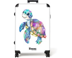NoBoringSuitcases.com NoBoringSuitcases.com® - Koffer groot - Reiskoffer lichtgewicht - Kleurrijke schildpad als mozaïek - Rolkoffer met 4 wielen - Grote trolley XL - 98 liter bagage