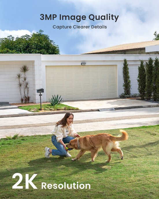 CAMERA OP BATTERIJ - DRAADLOZE AUDIO IP WIFI 3MPX - DUBBELZIJDIGE AUDIO BEVEILIGINGSCAMERA - VOOR THUIS MET - ZONNEPANEEL PIR BEWEGINGSDETECTIE - KLEUREN NACHTZICHT CCTV IP CAMERA SECURITY - 2 STUKS van Merkloos — afbeelding 4