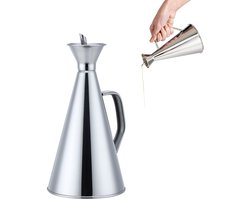Olieopslagtank - Oliekan - Oliefles - RVS - Oil Can - Olieflessen - Schenkkan - Olijfolie Kan - Olie Dispenser Fles Voor Olijfolie - Keuken Drizzler - Roestvrijstalen - Olieflesje Anti-Drup - 500ml