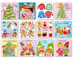 Blond Amsterdam - 12 kerstkaarten inclusief enveloppen - kerst - illustraties