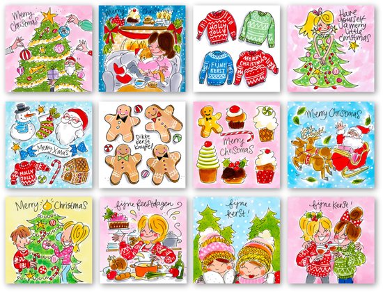 Blond Amsterdam - 12 kerstkaarten inclusief enveloppen - kerst - illustraties