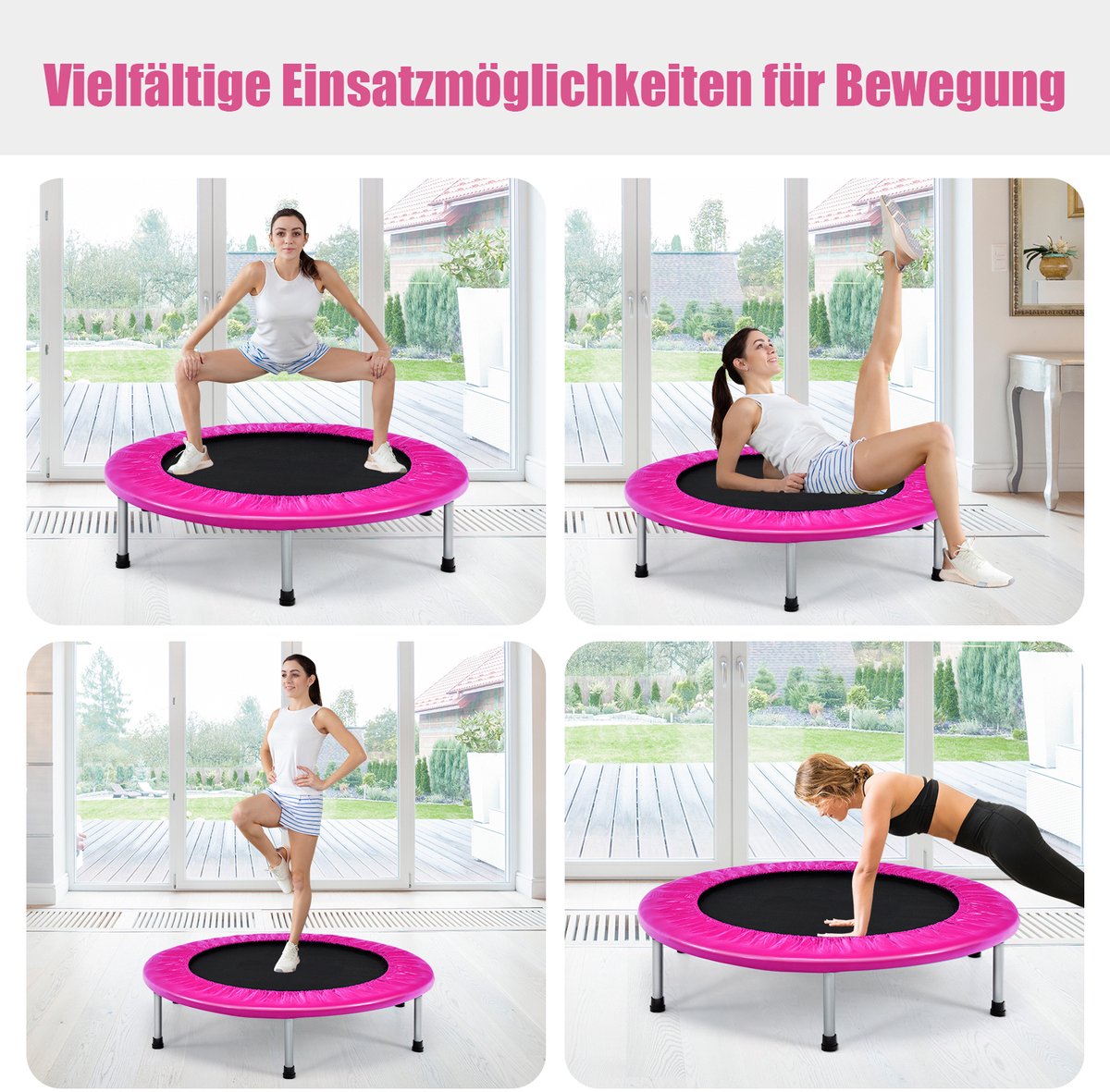 COSTWAY φ Mini-trampoline, 97 cm, opvouwbare trampoline, kindertrampoline tot 150 kg belastbaar, tuintrampoline, indoor- en outdoortrampoline voor kinderen en volwassenen — afbeelding 9
