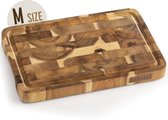 Namture Snijplank Hout Acacia M 28 x 18 cm – Extra Dik 2,5 cm – Premium Olie – Kopshout – Sapgeul