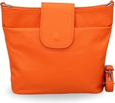 Sac bandoulière femme BELCHOME Ellie, sac bandoulière en cuir véritable fait main avec bandoulière en cuir et large bandoulière à motifs, 7 compartiments, imperméable, élégant, fabriqué en Italie, Oranje
