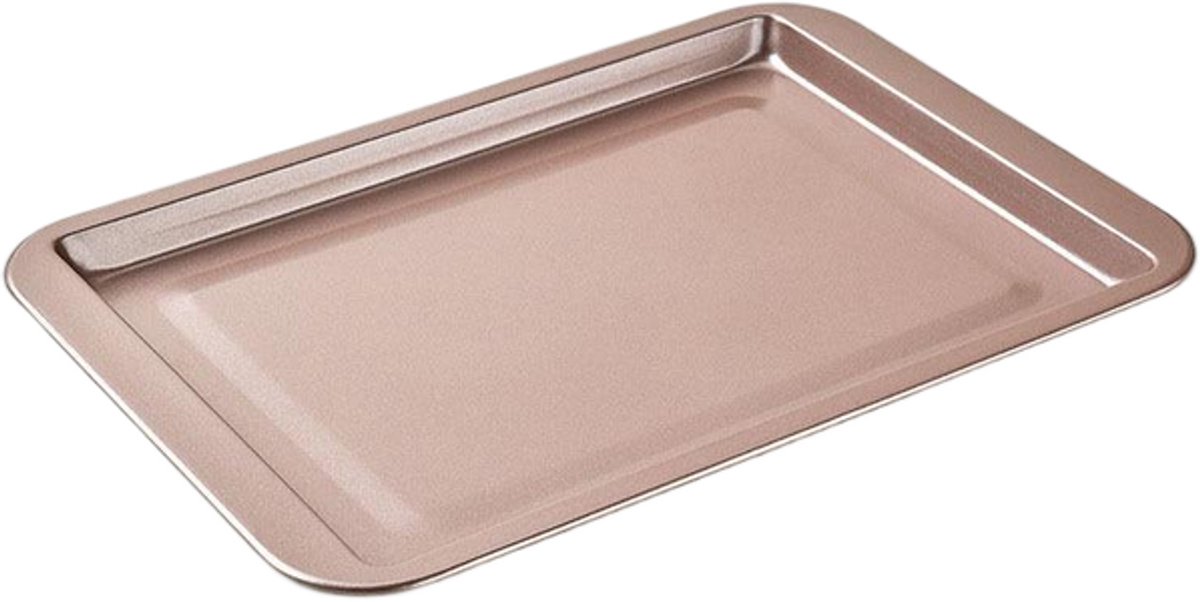 Bakvorm met rand – Zilveren bovenkant – Gecoat staal – 33*23 cm – Roségoud
