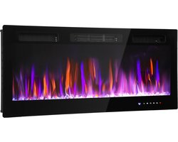 HOMCOM-Elektrische haard-Acier-106,7x9,4x47cm-Zwart