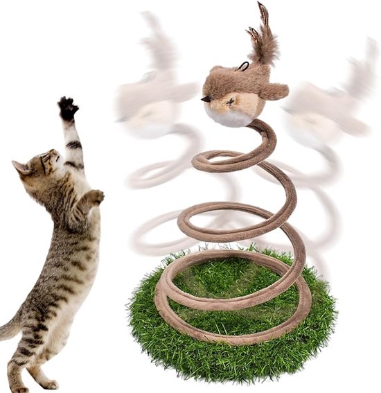 Interactief elektronisch kattenspeelgoed, klapperende vliegende vogel kattenkruid, elektrisch, zelfvermakend kattenspeelgoed, realistisch uiterlijk, plagen kattenspeelgoed voor middelgrote katten
