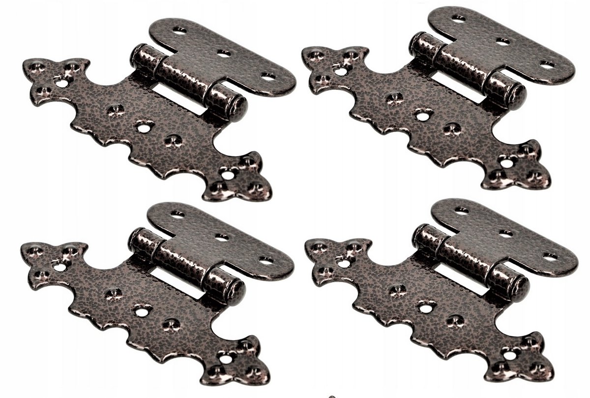 4x Sierlijke Asymmetrische Metalen Scharnieren - Retro Stijl