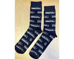 SOKn. Trendy sokken *TOURINGCAR / BUS* (Blauw) maat 40-46 (ook leuk om kado te geven !)