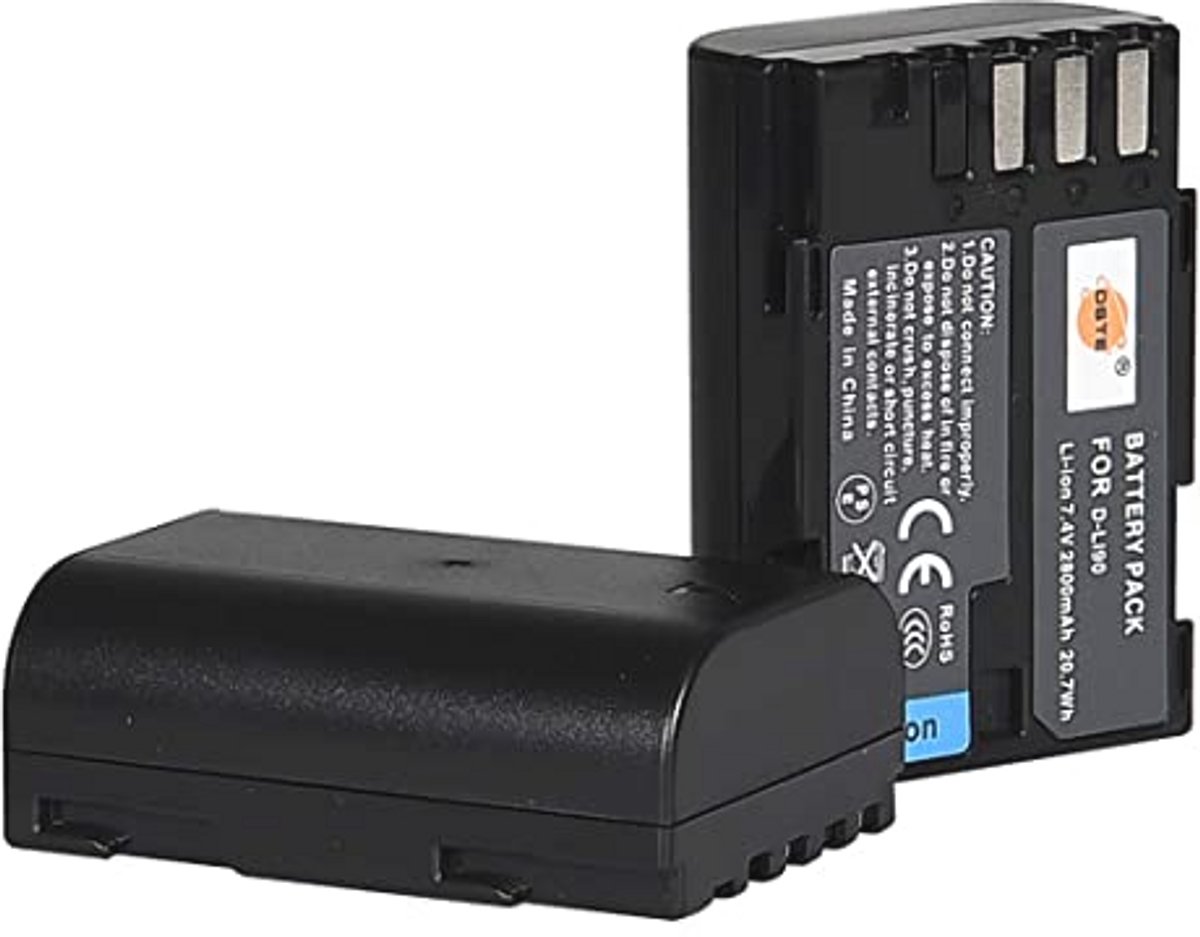 2 Stuks D-LI90 Li-ion Batterij Compatibel met Pentax Camera's