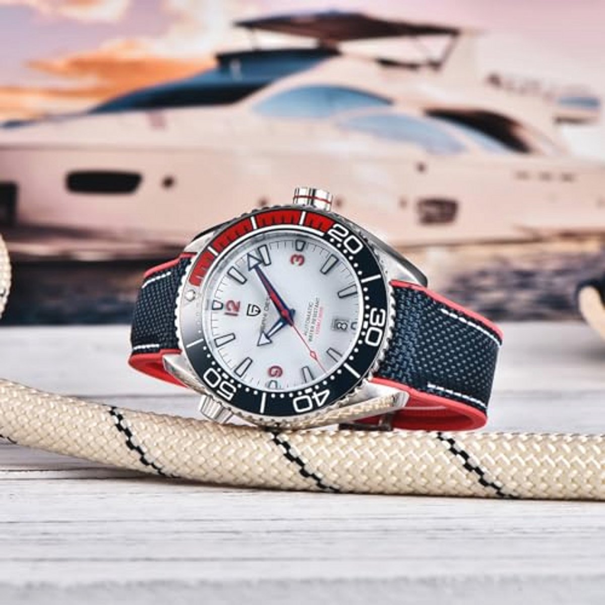 Automatisch Herenhorloge met Keramische Lunette en Waterdichtheid tot 100m - Mechanisch Polshorloge met Saffierglas en Lichtgevende Wijzers