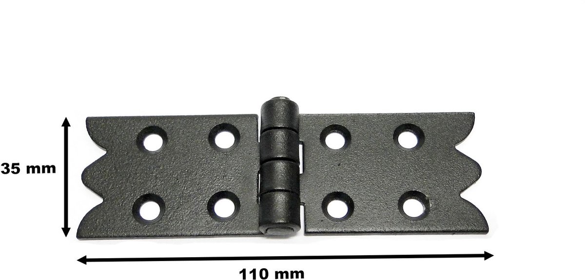 Decoratief Bouwscharnier 100/35 Mat Zwart
